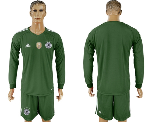 Germany Blank Army Green Goalkeeper Long Sleeves Soccer Country Jersey